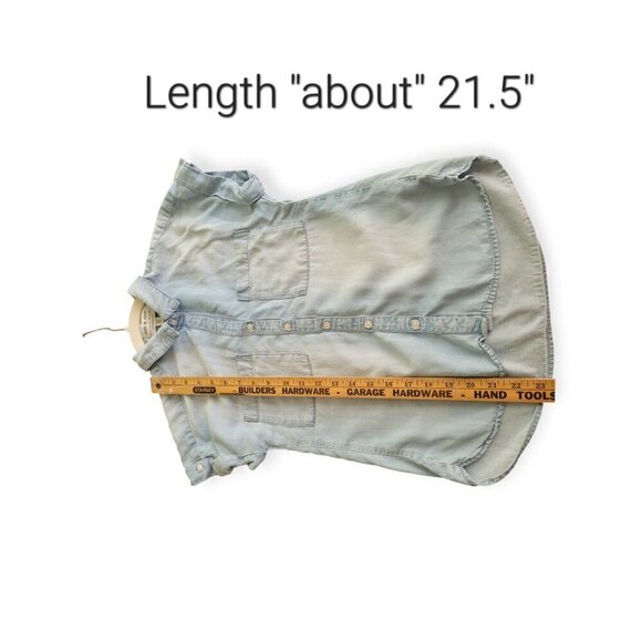 Anthropologie Cloth & Stone short-sleeved chambray button up size XXS - Picture 5 of 6